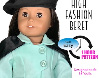 18 Inch Doll Beret Sewing Pattern (PDF Download)