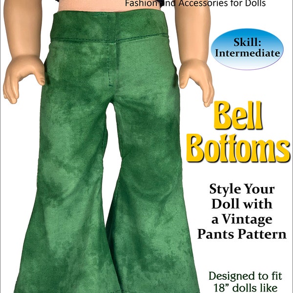 Bell Bottoms Sewing Pattern for 18 inch Doll Pattern American Girl Our Generation Girl Doll Appletotes & Co. - Bell Bottoms