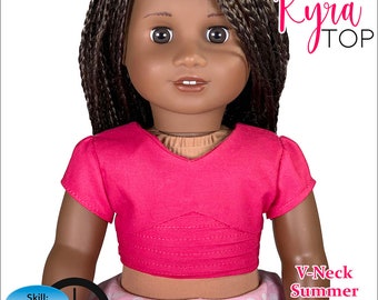 Kyra Top Sewing Pattern sized for 18" dolls such as American Girl Our Generation Journey Girls 18" Dolls Pattern Appletotes & co. - Kyra Top