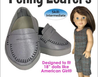 18 Inch Doll Penny Loafers Sewing Pattern (PDF Pattern)