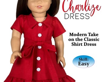 18 Inch Doll Clothes Sewing Pattern: 50's Charlize Dress (PDF Pattern)