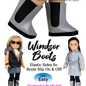 18 Inch Doll Shoe Sewing Pattern Windsor Chelsea Boots Easy Beginner Pattern- 18&quot; Doll Shoes  FREE BONUS patterns Appletotes