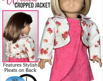 18 Inch Doll Jacket PDF Sewing Pattern: Willow Cropped Coat