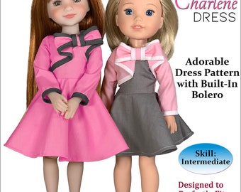 Charlene Dress PDF Sewing Pattern: 14-15" Dolls with Bolero (Bonus Patterns)