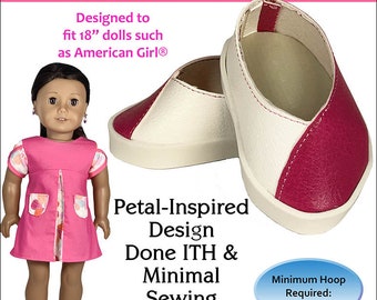 Lily Shoes ITH Embroidery Pattern for American Girl Our Generation 18" Dolls PDF pattern