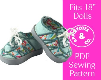 ITH Doll Sneakers Embroidery Pattern: Morgan Style, Fits 18" Dolls (PDF Pattern)