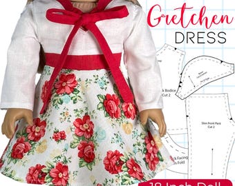 18" Doll Dress Sewing Pattern: Gretchen Design - Appletotes & Co. (PDF Pattern + Bonus Patterns)