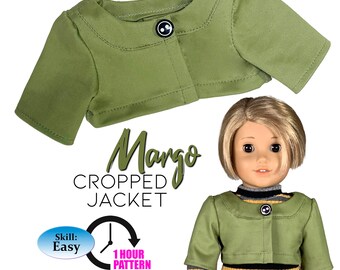 Margo Cropped Jacket: 18 Inch Doll Clothes PDF Sewing Pattern