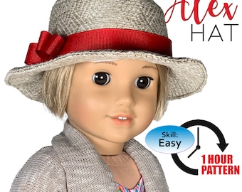 Alex Fedora Hat PDF Sewing Pattern: 18" Dolls + Bonus