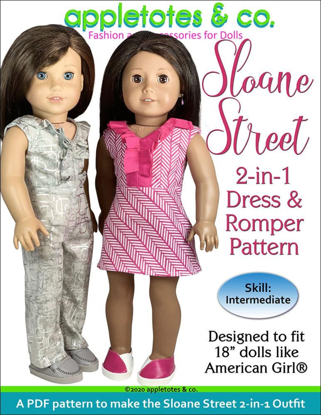 Sloane's Ruched Summer Swimsuit Sizes NB to 8 Kids and Dolls PDF Pattern