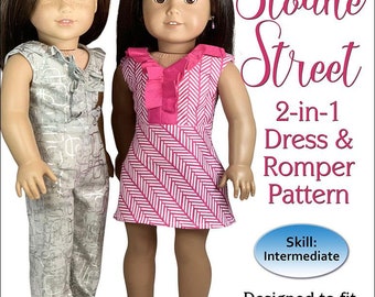 Sloane Street Sewing Pattern for 18 Inch 2 in 1 Dolls such as American Girl Our Generation Journey Girls 18" Dolls Pattern Appletotes & co.