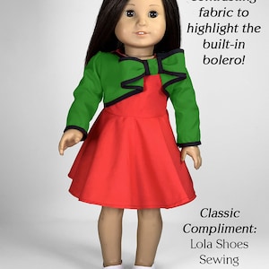 18-tums dockklänning PDF-sömnadsmönster: Charlene Bolero-klänning + bonus bild 6