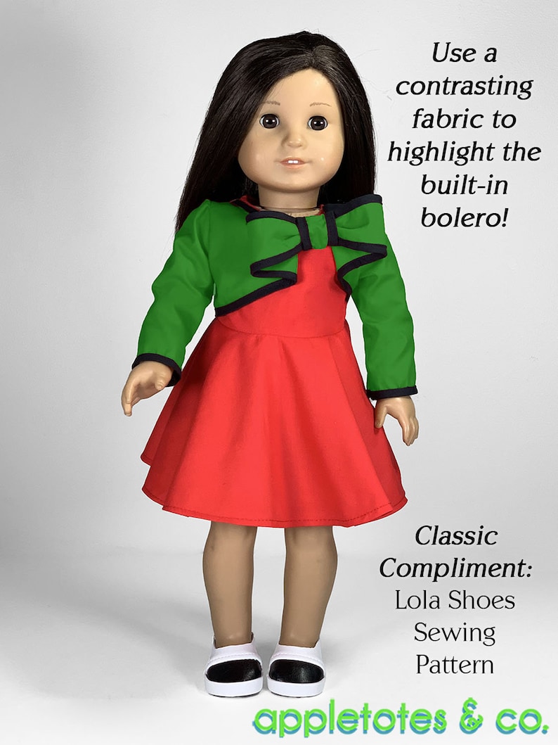 18-tums dockklänning PDF-sömnadsmönster: Charlene Bolero-klänning + bonus bild 6