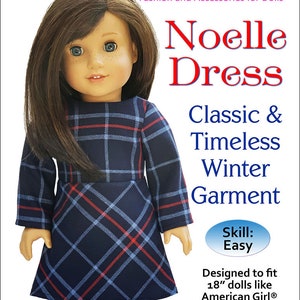 Long Sleeve Dress For Winter Noelle Christmas Holiday Dress PDF Pattern for 18" American Girl Dolls doll Preppy dress by Appletotes & Co.