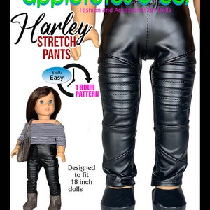 Harley Stretch Pants 18 Inch Doll Sewing Pattern SVG Files for cricut 18&quot; Doll biker moto motorcycle pants FREE BONUS patterns