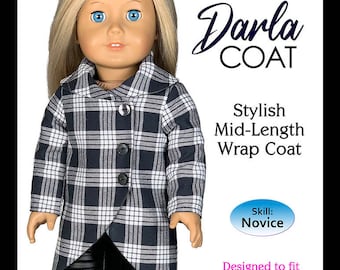 Darla Coat PDF Sewing Pattern for 18 Inch Doll (SVG Files Included)