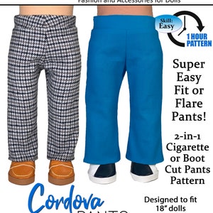 Cordova Pants Sewing Pattern for 18 inch Doll Pattern Appletotes & Co. - Cordova Pants Jeans Trousers FREE BONUS patterns