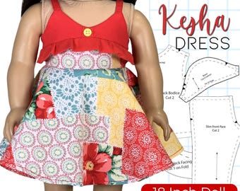 18 Inch Doll Dress Sewing Pattern: Ruffle Bodice (PDF Pattern)