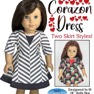 Doll Pattern Dress Full Skirt 2 Skirt Style Holiday Dress PDF Pattern for 18" American Girl Dolls doll by Appletotes & Co.