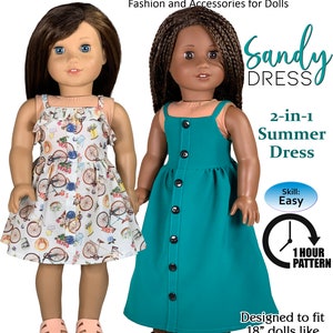 Sandy Dress Sewing Pattern for 18&quot; Dolls (PDF Pattern)