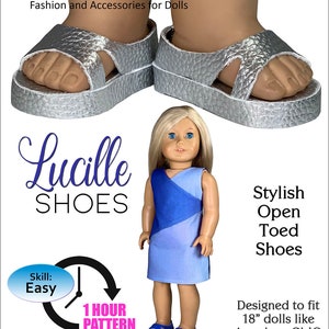 Lucille Shoes Sewing Patterns for American Girl Our Generation 18" Dolls PDF pattern - Lucille Shoes