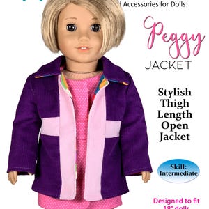 Patron de couture de vêtements de poupée de 40 cm : veste Peggy (Patron PDF)