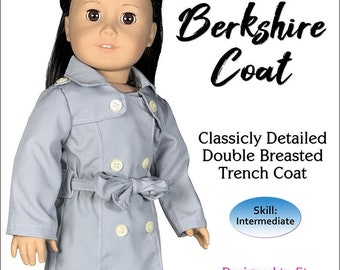 Berkshire Coat Sewing Pattern 18 Inch Dolls - Clothes PDF Sewing Pattern for American Girl - 18" Doll Clothes