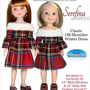 Serefina Doll Dress Sewing Pattern: Fits 14-15&quot; Dolls (PDF Pattern)