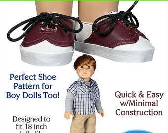ITH Oxford Loafers Embroidery Pattern for 18" Dolls (PDF Pattern)