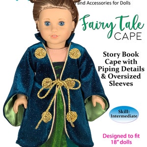 Fairy Tale Cape Witch Wizard Sewing Pattern  for 18 inch Doll Pattern Halloween costume Appletotes & Co. FREE BONUS patterns