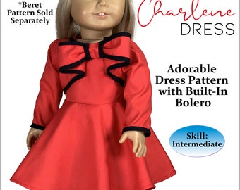 Charlene Dress PDF Pattern for 18" American Girl Dolls Doll Dress by Appletotes & Co. - Charlene Dress