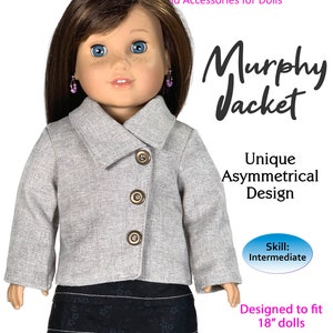 Vêtements de poupée de 18 pouces : patron de couture de veste Murphy (patron PDF)