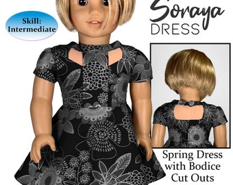 18 Inch Doll Dress PDF Sewing Pattern: Soraya Cutout Design