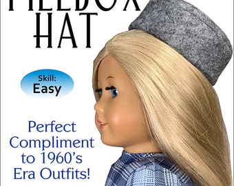Pillbox Hat Sewing Pattern: 18" Dolls, like American Girl (PDF Pattern)