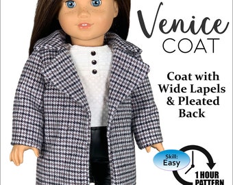 Wzór na płaszcz wenecki: ubranka dla lalek 18 cali (wzór w formacie PDF)