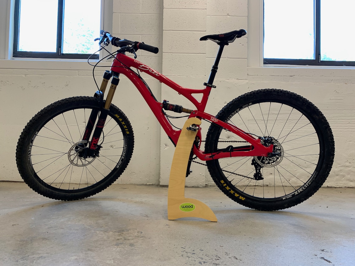 Bike Stand, Curved, Clever Removable Kick Stand / Bicycle Prop, Plywood