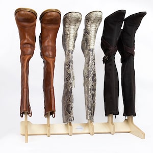 Boot Rack for tall boots, plywood boot storage solution.