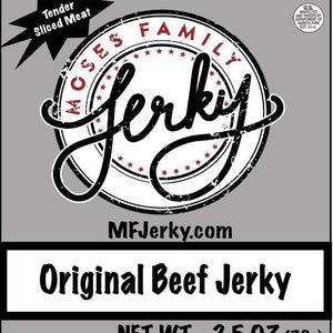 Original Beef Jerky, 2.5 Ounce, Moses Family Jerky, Free Shipping