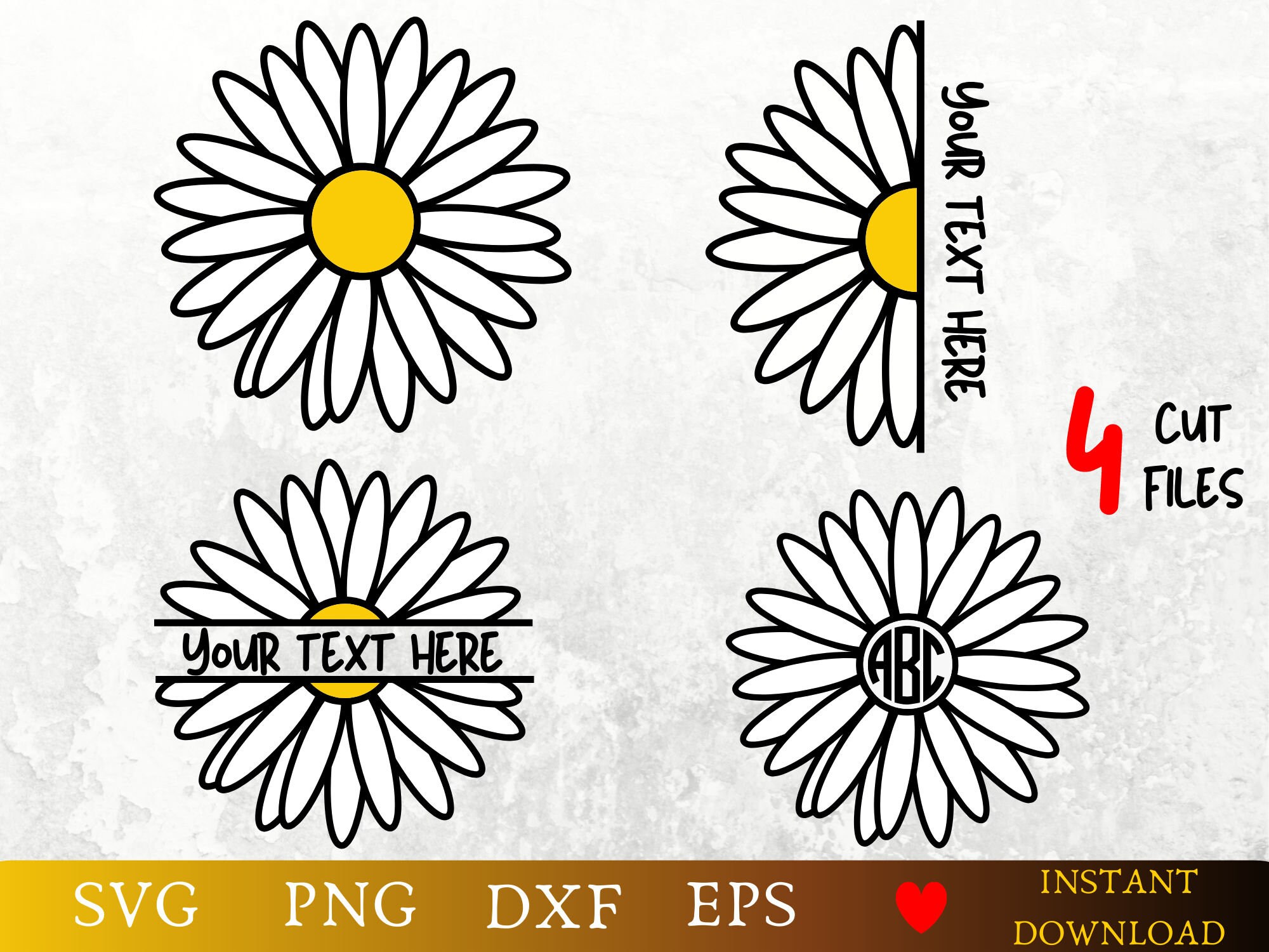 Daisy Monogram / svg / clipart / cricut | Etsy