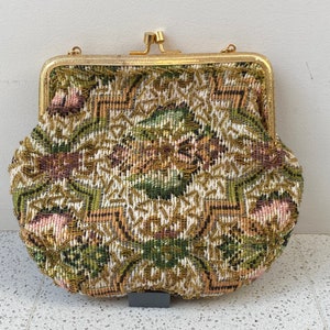 Vintage Walborg 1960s Fabric and Beaded Evening Bag, Made in Hong Kong, Vintage Purse