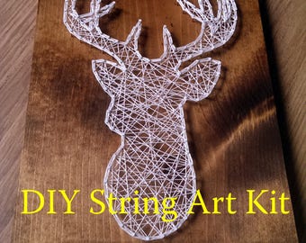 Buck Head Pattern Deer Head String Art Pattern 10.5 x 8