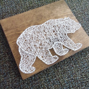 Bear String Art, Grizzly Bear String Art, Cabin Decor, Wildlife String Art, Bear Wall Decor, Bear Wall Hanging, String Art Bear, Bear Decor image 4