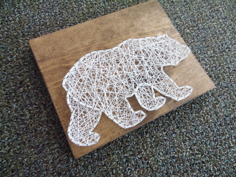 Bear String Art Grizzly Bear String Art Cabin Decor | Etsy