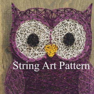 Owl DIY String Art Pattern, DIY String Art Pattern, Owl String Template , Wall art pattern, string art pattern, Owl Template, Owl string