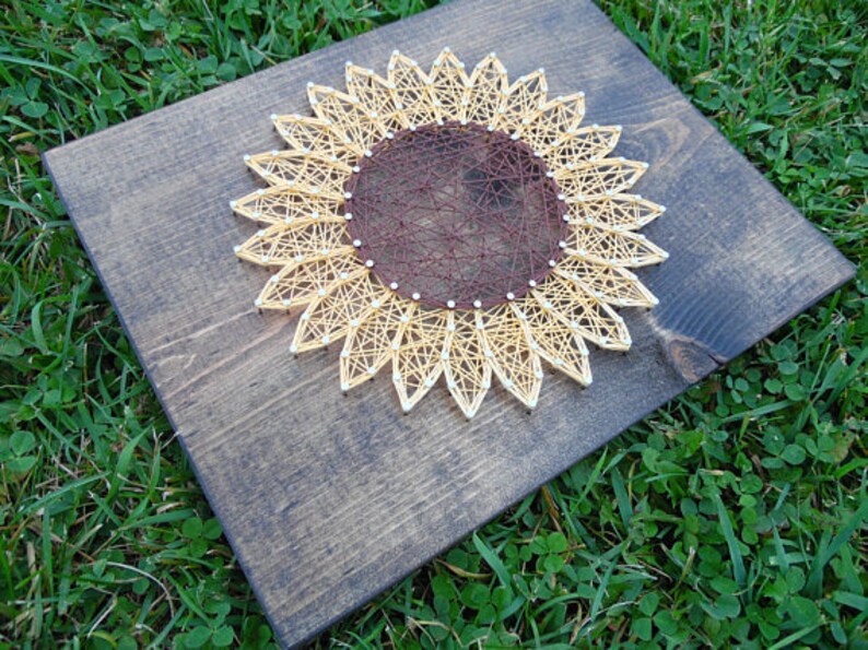 Sunflower String Art Flower String Art Diy String Art Kit Etsy