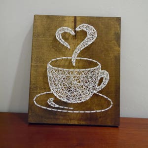 Coffee String Art, Coffee Cup String Art, String Art Coffee Cup, Coffee ...