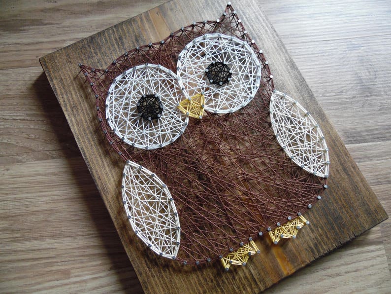 Owl String Art Fall String Art Owl Wall Art Owl Wall Etsy