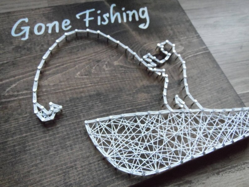 Fishing String Art Gone Fishing String Art String Art Etsy