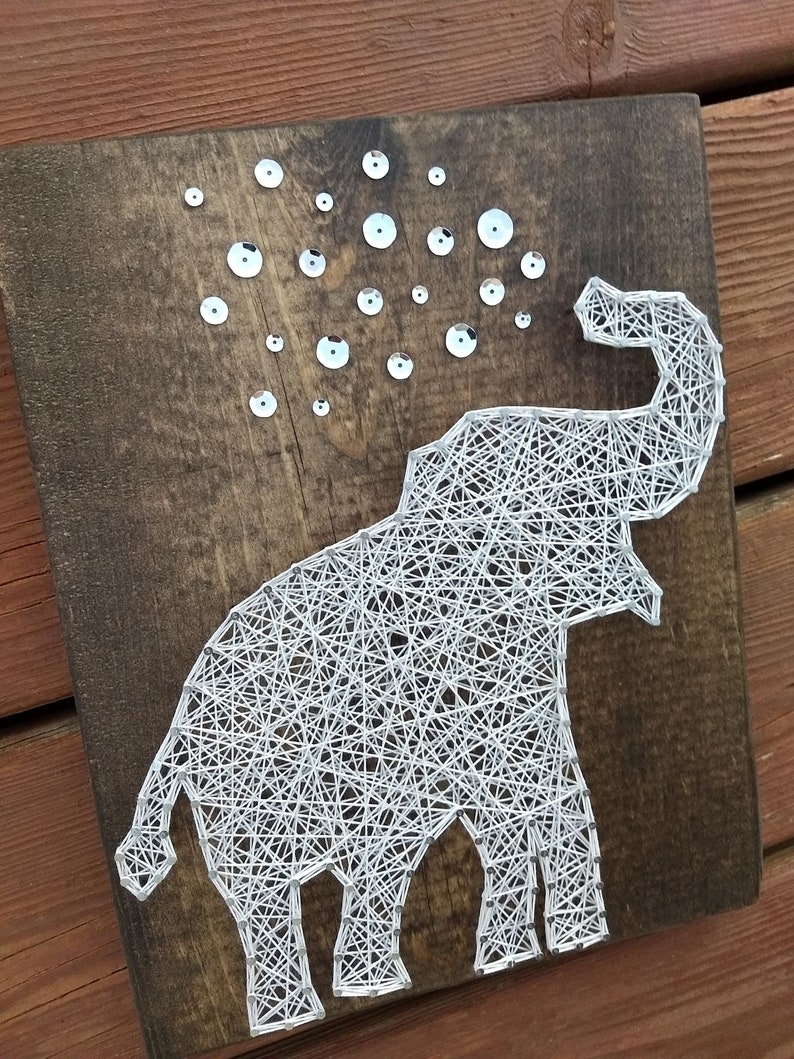 Elephant String Art Nursery String Art String Art Baby Etsy
