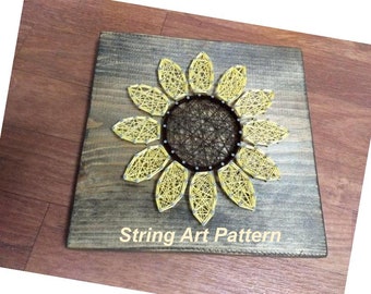 Sunflower String art pattern, String art pattern, String art, String art template, diy String art, sunflower art, art template, art pattern